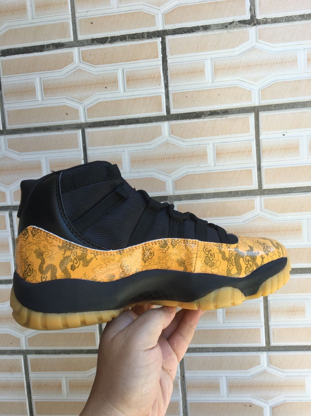 New Jordan 11 Retro Yellow Dragon Black